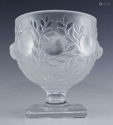 Lalique French Art Glass Elizabeth Sparrow Vase