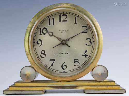 VTG Tiffany & Co Chelsea Bronze Mantle Desk Clock