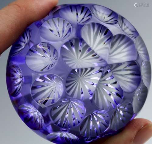 Thomas Webb Corbett Amethyst Crystal Paperweight