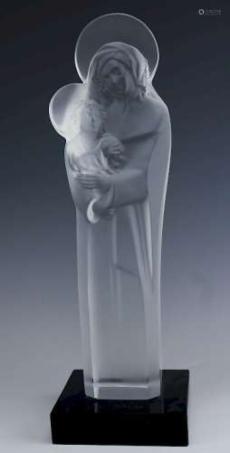 Lalique Crystal Vierge a L'Enfant Madonna & Child