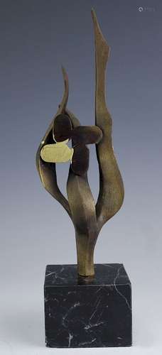 Mystery Artist Modernist Abstract Bronze Sculpture