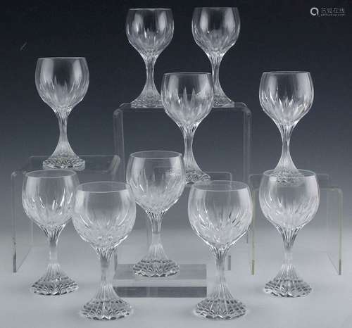 10 Baccarat Massena Crystal Claret Wine Glasses