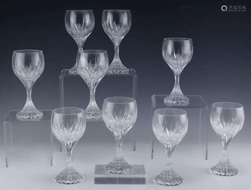 9 Baccarat Massena French Crystal Water Glasses