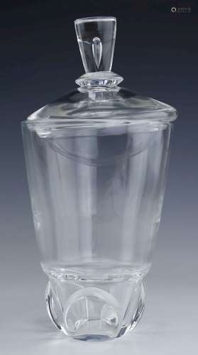 STEUBEN Crystal Teardrop Art Glass Lidded Urn 11