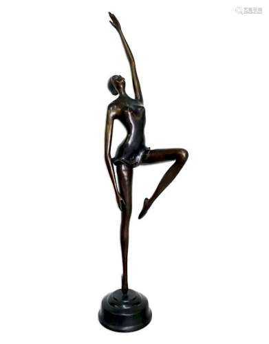 FINE Figural Bronze Ballerina Art Sculpture 48