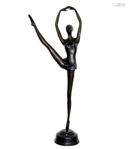 FINE Figural Bronze Ballerina Art Sculpture 46