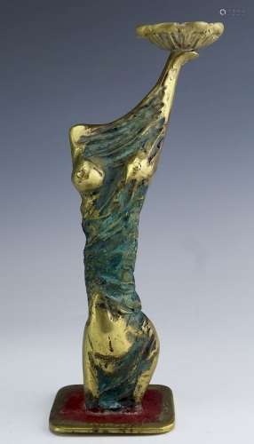 Henrique Radomsky Brutalist Bronze Woman Sculpture