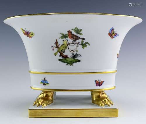 Herend Rothschild Bird Claw Footed Porcelain Urn