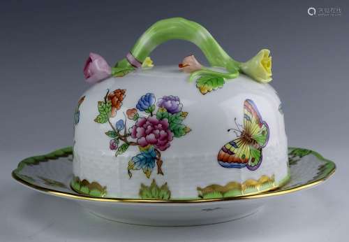 Herend Queen Victoria Porcelain Cheese Dish & Lid