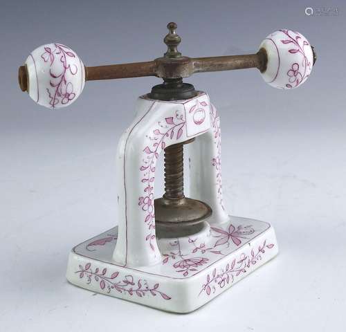 Fine Antique RPM Porcelain Nut Cracker Crank Press