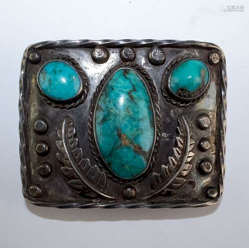 VTG Native American Navajo Turquoise Belt Buckle