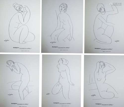 After Amedeo Modigliani 6 Eiffel Tower Lithographs