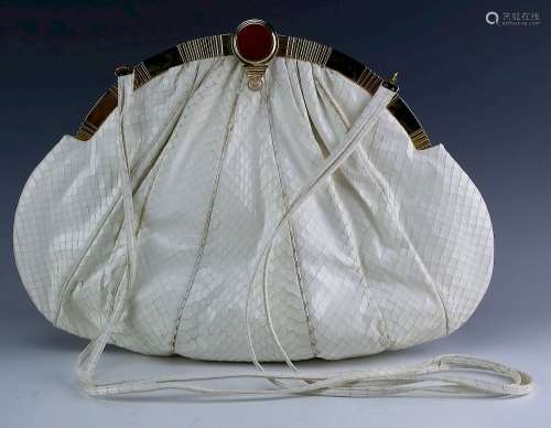 Judith Leiber Snake Skin Clutch Bag Handbag Purse