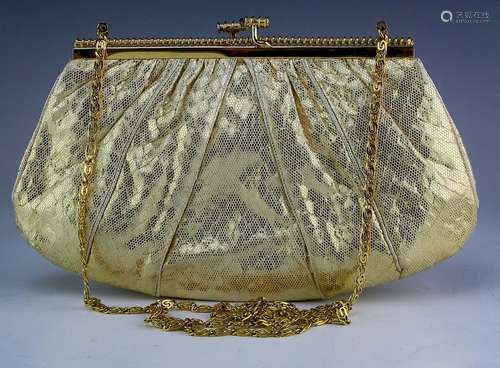 Judith Leiber Minaudiere Snake Skin Clutch Handbag