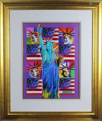 Peter Max American Statue of Liberty Art Painting