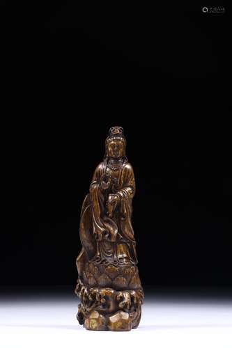 Red Sandalwood Buddha Statue from Qing