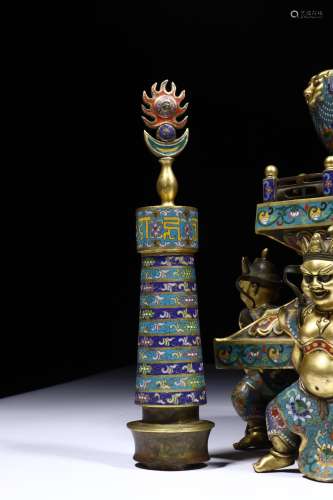 Cloisonne Pagoda Ornament from Qing
