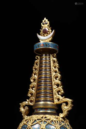 Cloisonne Pagoda Ornament from Qing