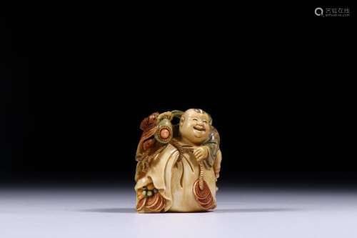 Ancient Jade Ornament in Child form from Qing