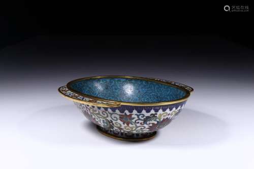 Cloisonne Foral Bowl from Qing