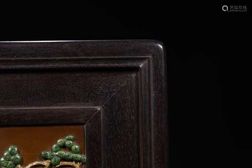 Red Sandalwood Hanging Panel from Qing