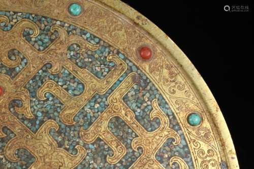 Bronze Sword inlay with Turquoisa