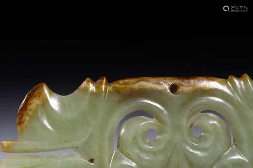 HeTian Jade Ornament in Brush form from Qing Dynasty