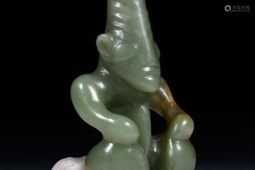 HeTian Green Jade Ornament from West Han