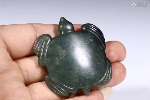 HeTian Jade Ornament in Turtle form from Qing Dynasty