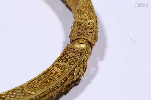 HeTian Jaden Bracelet with Dragon Grain from Qing