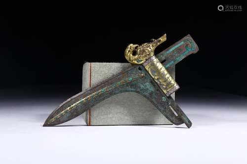 Inlaying Gold Bronze Sword from West Han