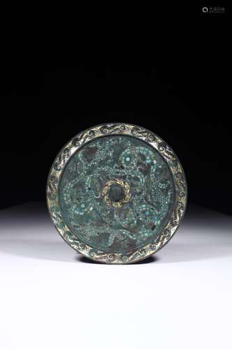 Bronze Mirror with Dragon Grain Before Ming