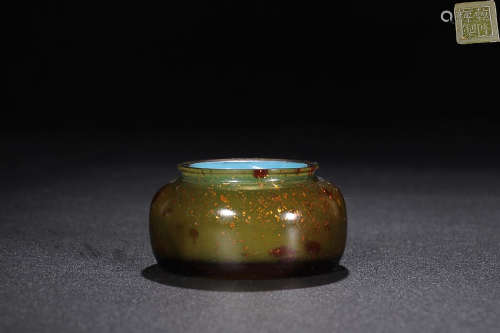 QIANLONG MARK GLASS WITH GOLD WASHER