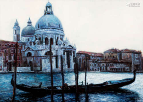 陈逸飞（1946～2005） 午后威尼斯 镜框 布面油画