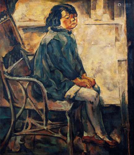 吴大羽（1903～1988） 1932年作 女孩 镜框 布面油画