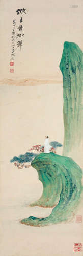 张大千（1899～1983） 甲戌（1934）年作 仿王晋卿笔意 立轴 设色纸本