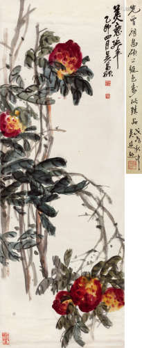 吴昌硕（1844～1927） 乙卯（1915）年作 美意延年 立轴 设色绫本