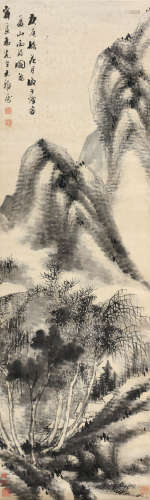 潘思牧（1756～？） 夏山雨后图 立轴 水墨绫本