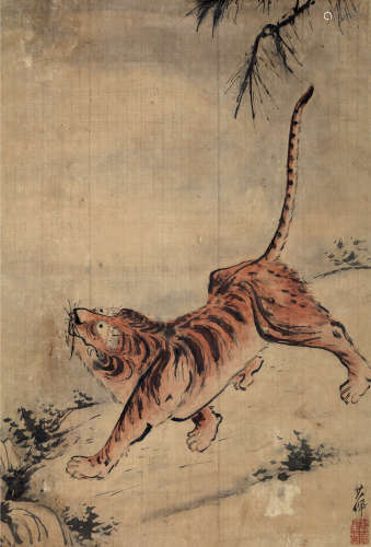 高其佩（1672～1734） 虎威 立轴 设色纸本