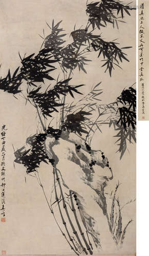 释莲溪（1816～1884） 丁丑（1877）年作 清风高节 立轴 水墨纸本