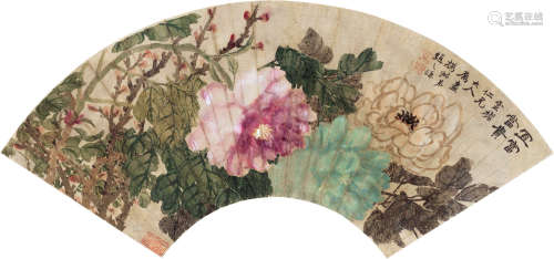 赵之谦（1829～1884） 宜富当贵 镜框 设色绢本