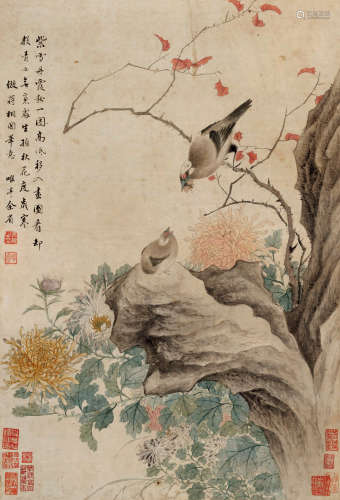 余省（1692～1767） 紫雪丹霞 镜片 设色纸本
