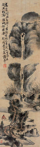 蒲华（1832～1911） 高泉泻石 立轴 设色纸本