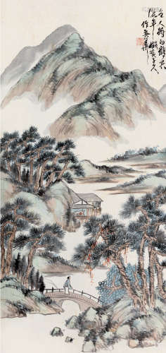 蒲华（1832～1911） 拟黄子久笔意 立轴 设色纸本