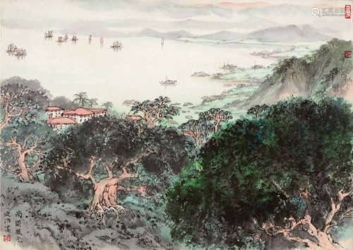 宋文治（1919～1999） 南国风光 镜片 设色纸本