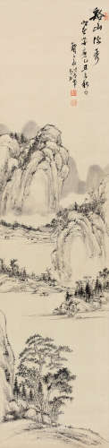释祖门（1789～1871） 乙丑（1865）年作 溪山深秀 立轴 水墨绢本