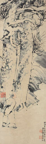 吕凤子（1885～1959） 丙寅（1926）年作 松下高士 立轴 设色纸本