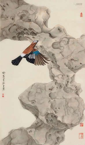 喻慧（b.1960） 飞鸟 镜片 设色纸本