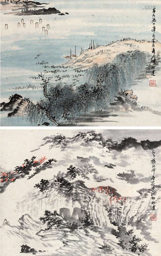 徐邦达（1911～2012） 山水 （二幅） 镜片 设色纸本