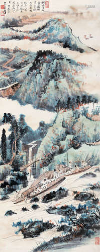 张大千（1899～1983） 辛未（1931）年作 青丘旧游 立轴 设色纸本